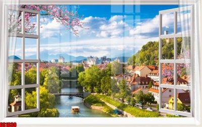 File gốc File tranh gốc cửa sổ 3D CS1030 (in lụa) cao cấp