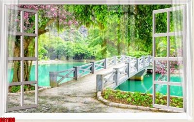 File in mica File tranh gốc cửa sổ 3D CS1108 (ảnh gốc) đẹp