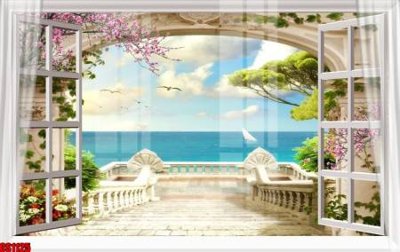 File PSD File tranh gốc cửa sổ 3D CS1125 (nguyên bản) cho thiết kế