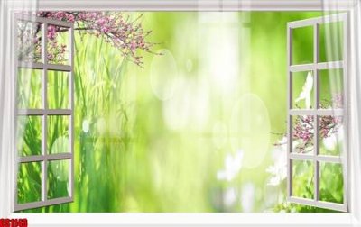 File in mica File tranh gốc cửa sổ 3D CS1143 (ảnh gốc) đẹp