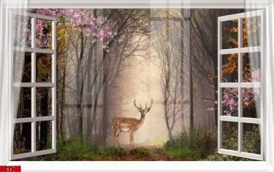 File tranh File tranh gốc cửa sổ 3D CS1148 (gốc) chủ đề động vật