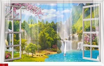 File in trần File tranh gốc cửa sổ 3D CS1155 (file gốc) phong thủy