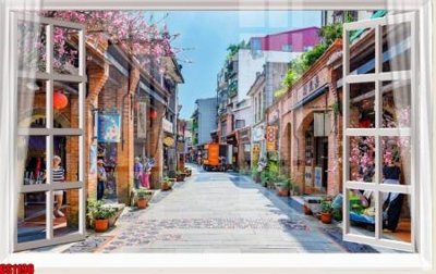 File in ấn File tranh gốc cửa sổ 3D CS1196 (bản gốc) cao cấp