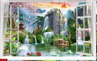 File PSD File tranh gốc cửa sổ 3D CS1219 (bản gốc) độ phân giải cao