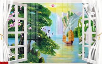 File tranh File tranh gốc cửa sổ 3D CS1303 (bản gốc) in canvas