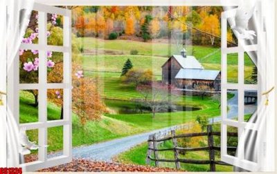 Ảnh gốc file in lụa File tranh gốc cửa sổ 3D CS1324 chi tiết