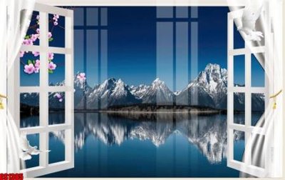 File PSD File tranh gốc cửa sổ 3D CS1385 (bản gốc) cho nhà in