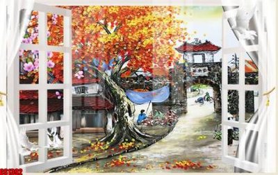 Download file File tranh gốc cửa sổ 3D CS1392 (gốc) in mica ốp bếp