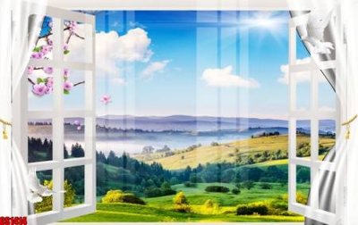 File gốc File tranh gốc cửa sổ 3D CS1414 (PSD/TIFF) độ phân giải cao