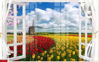 File ảnh File tranh gốc cửa sổ 3D CS1447 (gốc) cho trang trí nhà hàng