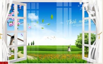 Ảnh gốc file in lụa File tranh gốc cửa sổ 3D CS1573 chi tiết