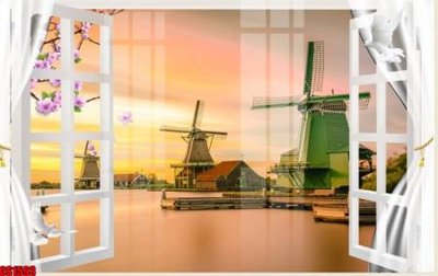 File ảnh File tranh gốc cửa sổ 3D CS1593 (gốc) cho trang trí nội thất