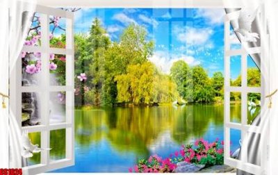 Tải file File tranh gốc cửa sổ 3D CS1624 (PSD) cho in tranh 3D