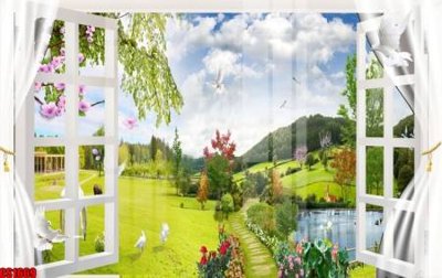 File PSD File tranh gốc cửa sổ 3D CS1669 (gốc) nhiều lớp (multi-layer)