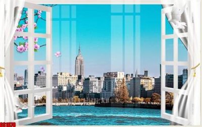 File PSD File tranh gốc cửa sổ 3D CS1678 (nguyên bản) cho thiết kế