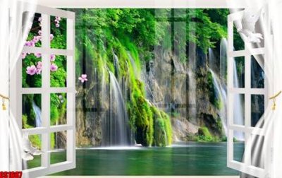 Download file gốc File tranh gốc cửa sổ 3D CS1687 (in lụa) nghệ thuật