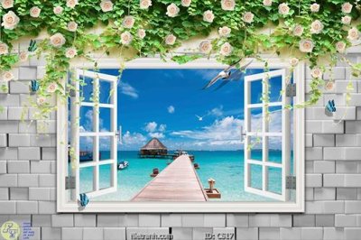 File gốc File gốc cửa sổ 3D CS17 (in tráng gương) ốp tường