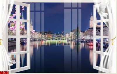 Download file gốc File tranh gốc cửa sổ 3D CS1751 (in lụa) hoa lá