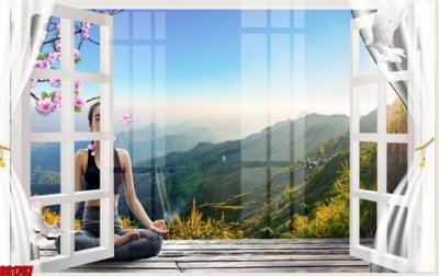 File in trần File tranh gốc cửa sổ 3D CS1767 (bản gốc) đại dương