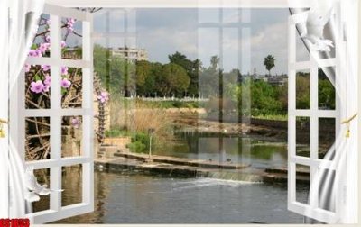 Ảnh gốc File tranh gốc cửa sổ 3D CS1853 (độ nét cao) in mica