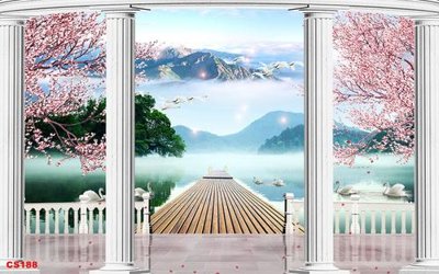 File tranh gốc in trần nhà File gốc cửa sổ 3D CS188 3D