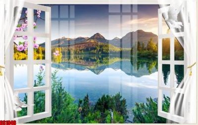 File in trần File tranh gốc cửa sổ 3D CS1946 (bản gốc 3D) sống động