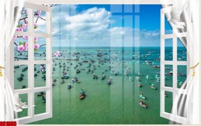 File gốc File tranh gốc cửa sổ 3D CS1963 (in tráng gương) hiện đại