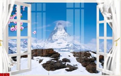 File in mica File tranh gốc cửa sổ 3D CS1979 (bản gốc) làm vách ngăn