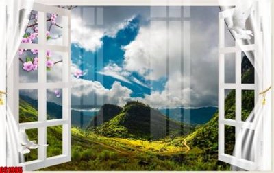 File in trần File tranh gốc cửa sổ 3D CS1995 (file gốc) xuyên sáng