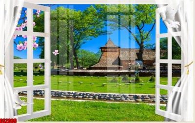 File tranh File tranh gốc cửa sổ 3D CS2009 (ảnh gốc) in trần 3D