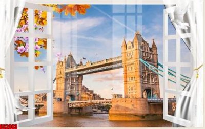 Download file gốc File tranh gốc cửa sổ 3D CS2083 (in lụa) hoa lá