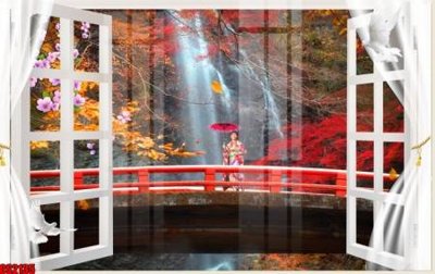 File gốc File tranh gốc cửa sổ 3D CS2135 (in lụa) tranh mã đáo