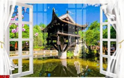 File tranh File tranh gốc cửa sổ 3D CS2187 (bản gốc) in lụa dán tường