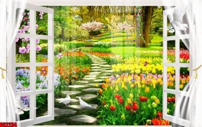 File gốc File tranh gốc cửa sổ 3D CS2234 (in lụa) tranh thuận buồm