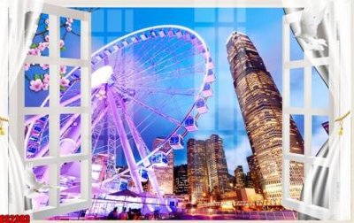 File ảnh File tranh gốc cửa sổ 3D CS2383 (gốc) in PP, decal