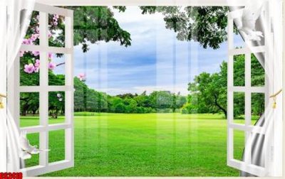 File tranh in tráng gương File tranh gốc cửa sổ 3D CS2418 (siêu nét)