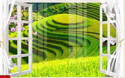 File tranh File tranh gốc cửa sổ 3D CS2453 (bản gốc) in lụa 5D