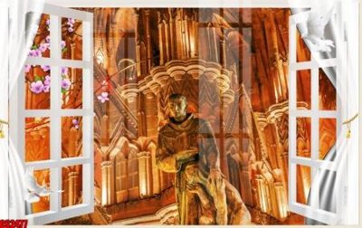 File gốc File tranh gốc cửa sổ 3D CS2477 (in tráng gương) sang trọng