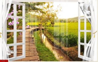 Download file gốc File tranh gốc cửa sổ 3D CS2495 (in lụa) tranh 3D