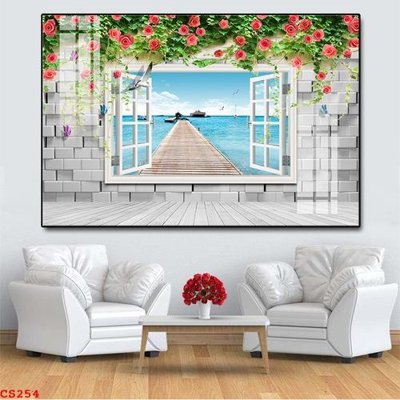 File in trần File gốc cửa sổ 3D CS254 (bản gốc) mây trời