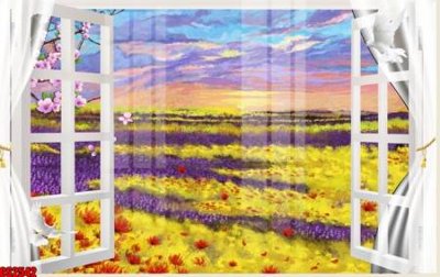 File tranh File tranh gốc cửa sổ 3D CS2542 (gốc) in trên kính