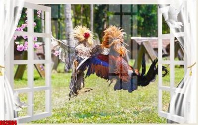 File tranh File tranh gốc cửa sổ 3D CS2564 (bản gốc) treo quán cafe