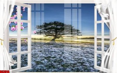 File tranh File tranh gốc cửa sổ 3D CS2614 (bản gốc) treo tường