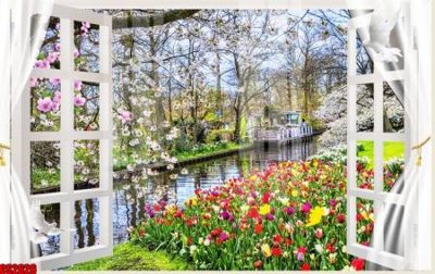 File in lụa File tranh gốc cửa sổ 3D CS2626 (phong cảnh) File tranh gốc cửa sổ 3D CS2626