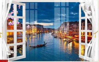 File in lụa File tranh gốc cửa sổ 3D CS2627 (tân cổ điển) File tranh gốc cửa sổ 3D CS2627