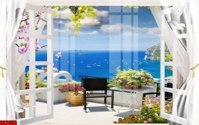 File gốc File tranh gốc cửa sổ 3D CS2653 (in tráng gương) sang trọng