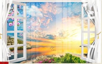 File tranh File tranh gốc cửa sổ 3D CS2662 (gốc) chủ đề thiên nhiên