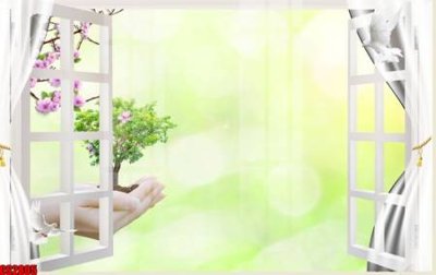 File tranh File tranh gốc cửa sổ 3D CS2805 (gốc) in trên kính