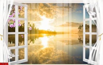 File gốc File tranh gốc cửa sổ 3D CS2814 (ảnh chi tiết) để in lụa