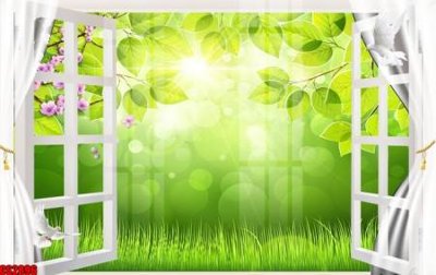File tranh gốc in trần nhà File tranh gốc cửa sổ 3D CS2896 3D